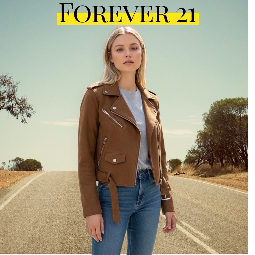 Forever 21 Women's Tan Leather Jacket - Picture 5 of 8
